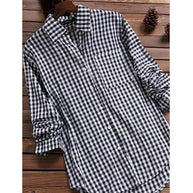 Damen Karierte Hemdbluse aus hochwertigem Baumwollmix mit komfortabler Passform WW