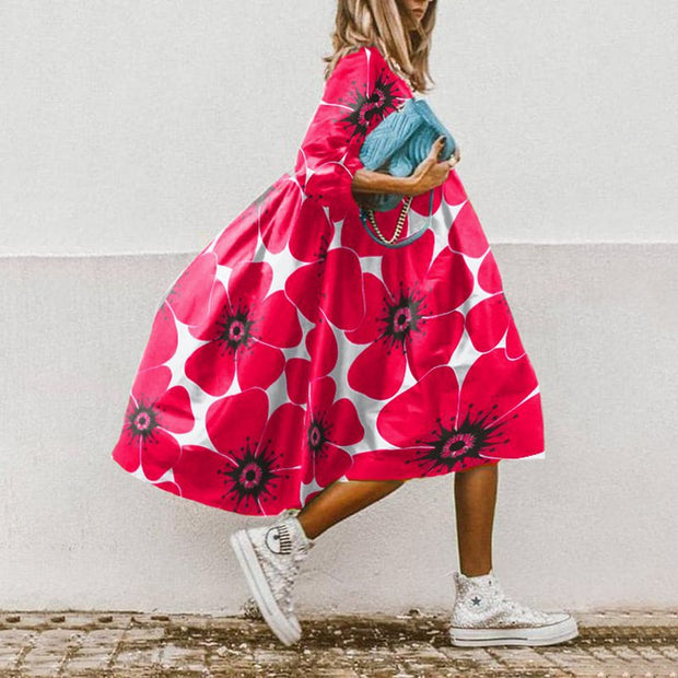Damen Maxikleid mit blumenmotivierten Details und schwingendem Saum WW
