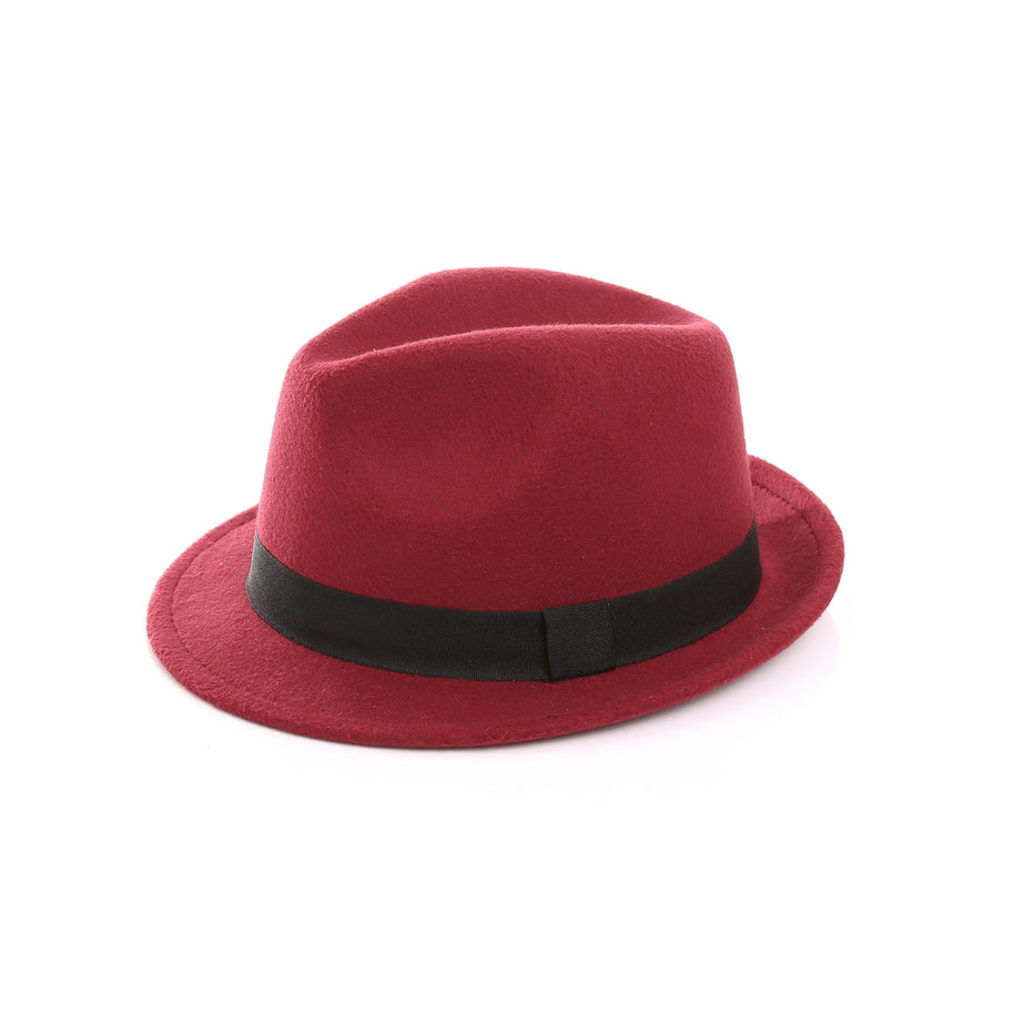 Damen Fedora-Hut aus hochwertigem Wollmix mit stilvollem Band WW