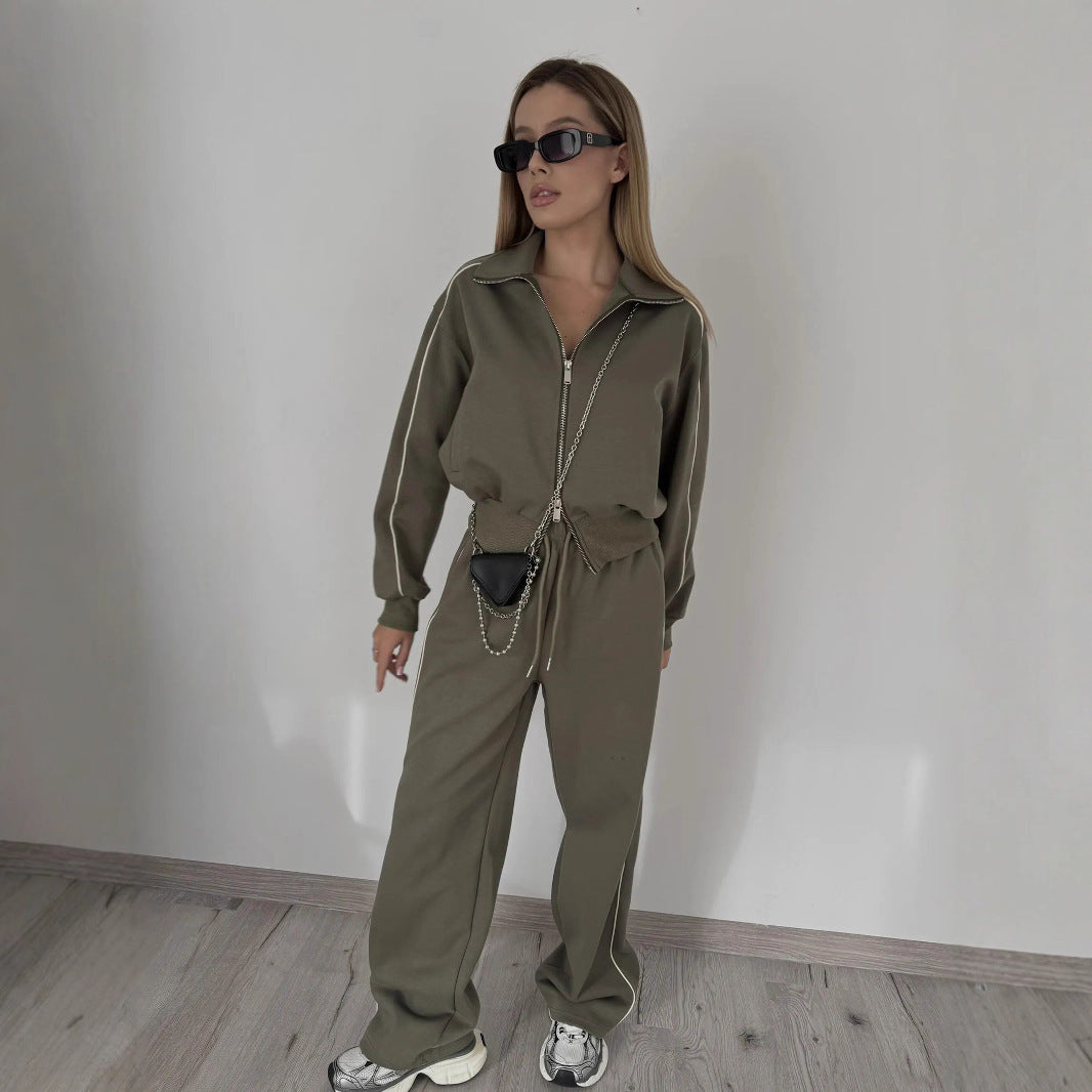 Damen Sportlicher Trend-Hoodie und Jogger Set WW