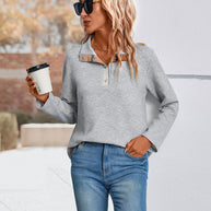 Damen Freizeitpullover mit modischem Steppdesign und praktischen Knopfdetails WW