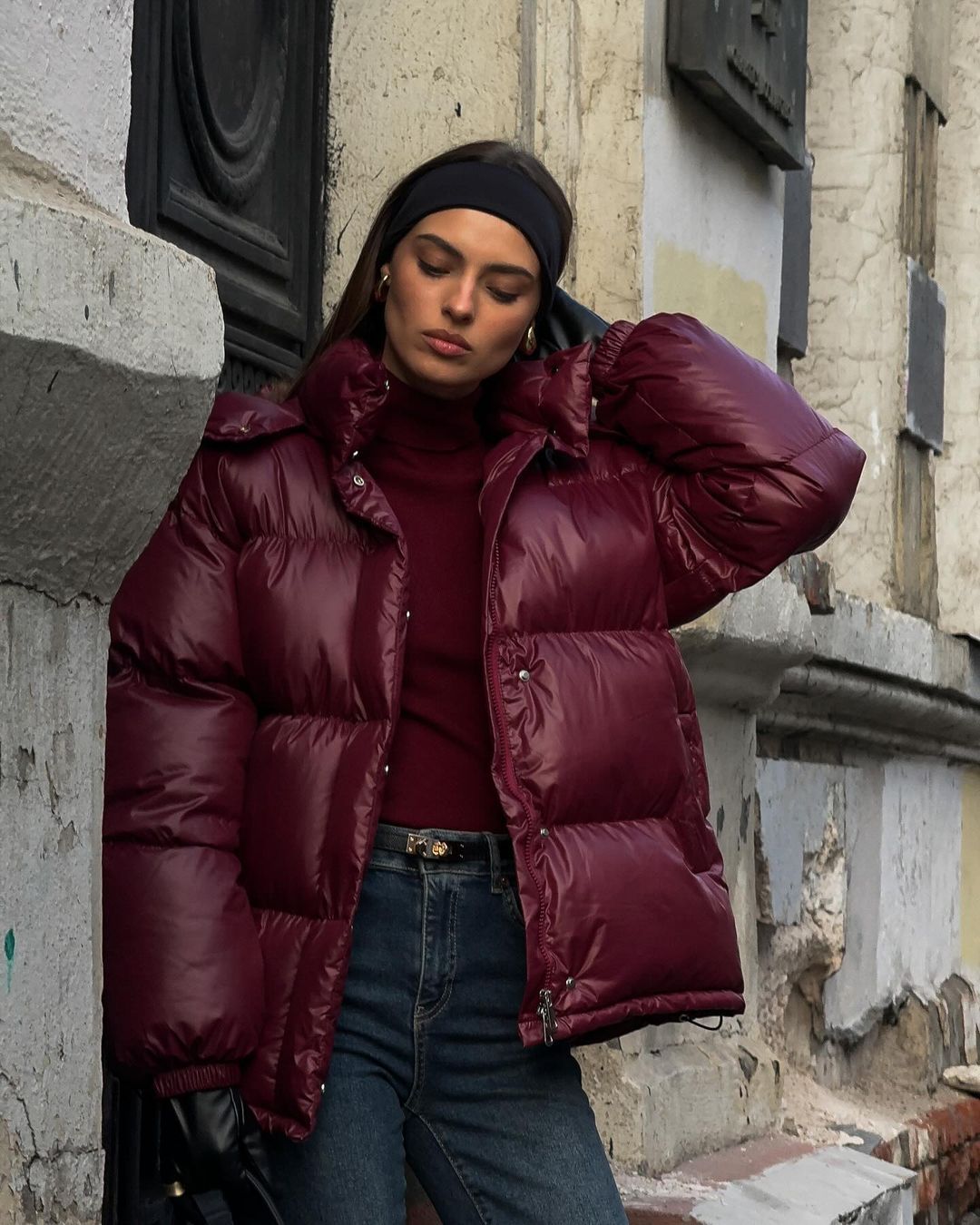 Damen Steppjacke mit voluminösem Schnitt und hohem Kragen WW
