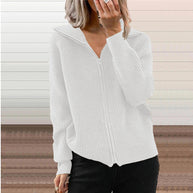 Damen Strickjacke mit Reißverschluss und Hoodie WW
