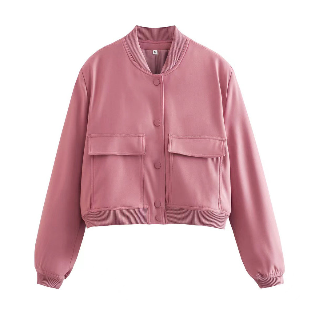 Damen cropped Bomberjacke mit praktischen Patten und elastischen Bündchen WW