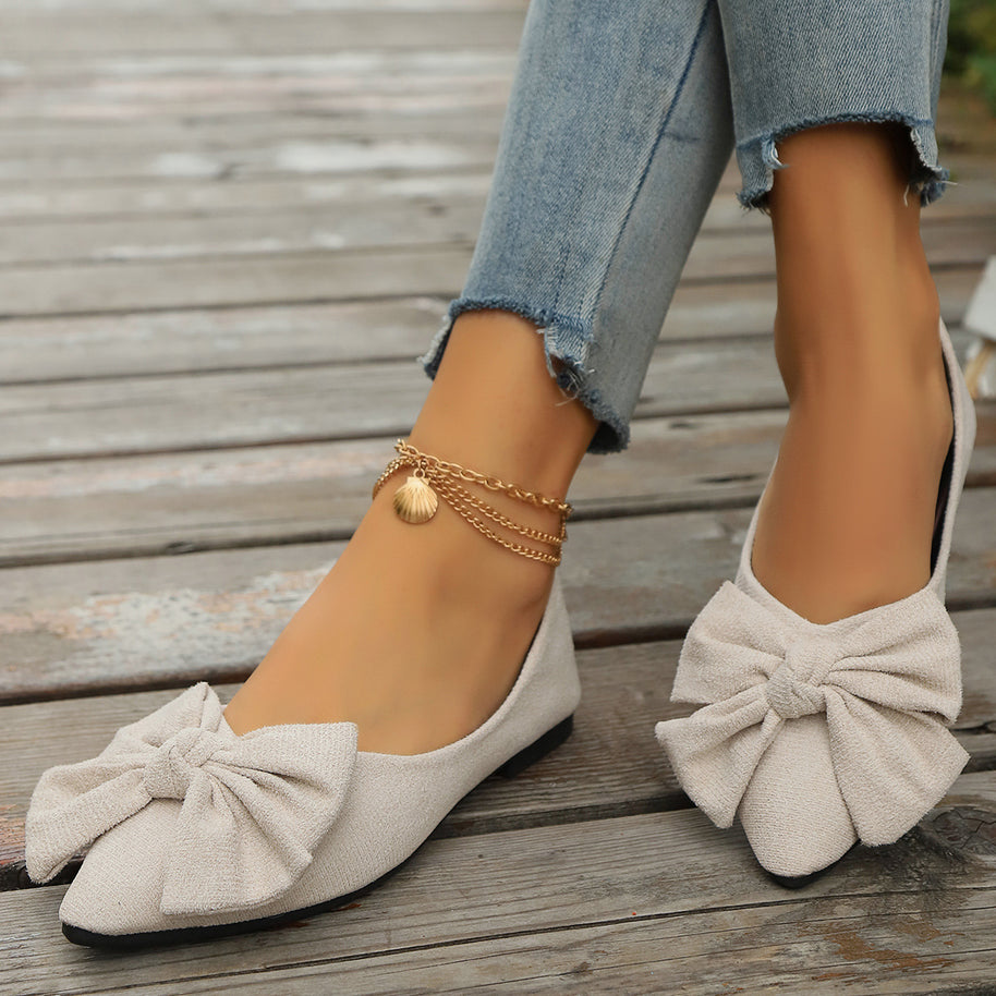 Damen Ballerina-Schuhe mit elegantem Schleifendetail und rutschfester Sohle WW