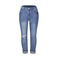 Damen Slim-Fit Jeans mit modischen Distressed-Details und hoher Taillierung WW