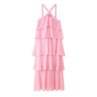 Femme Gestuftes Chiffon Maxi-Kleid WW