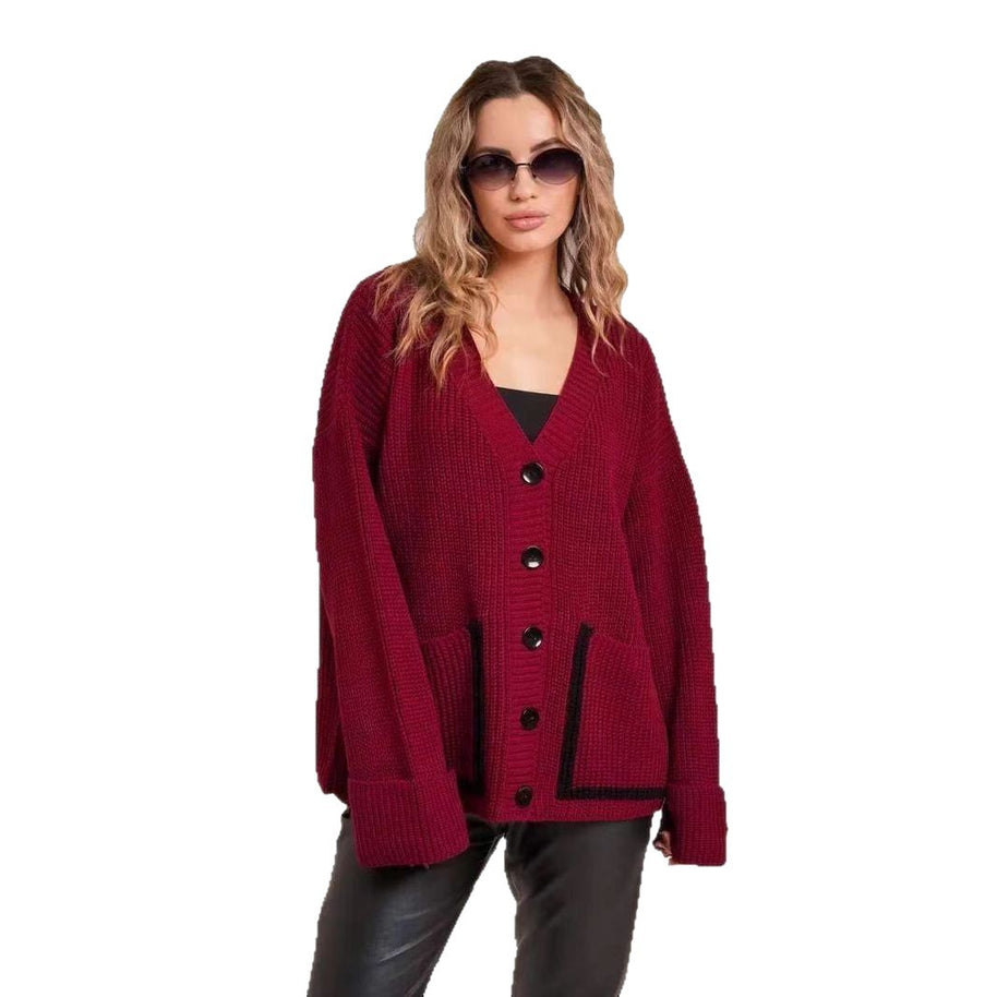 Damen Strickjacke mit großen Taschen WW