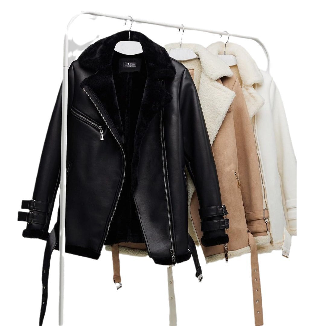 Damen Lederjacke mit kuscheligem Innenfutter WW