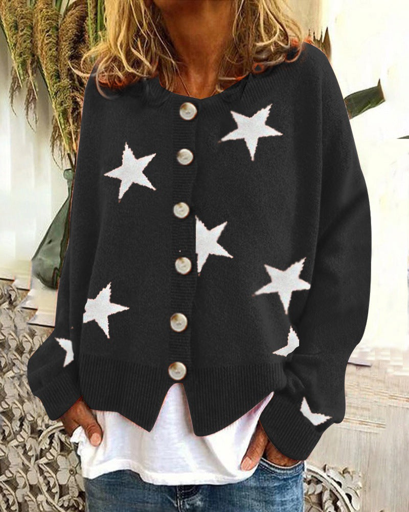 Damen Strickjacke mit Sternenmotiv WW