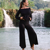 Damen Weite Jersey-Hose mit seitlichen Taschen und elastischem Bund WW