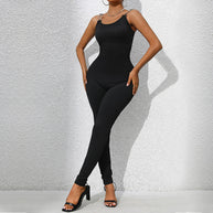 Damen Jumpsuit mit dekorativen Schulterringen WW