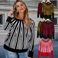 Damen Pullover mit modernem Streifenmuster und lässigem Schnitt WW