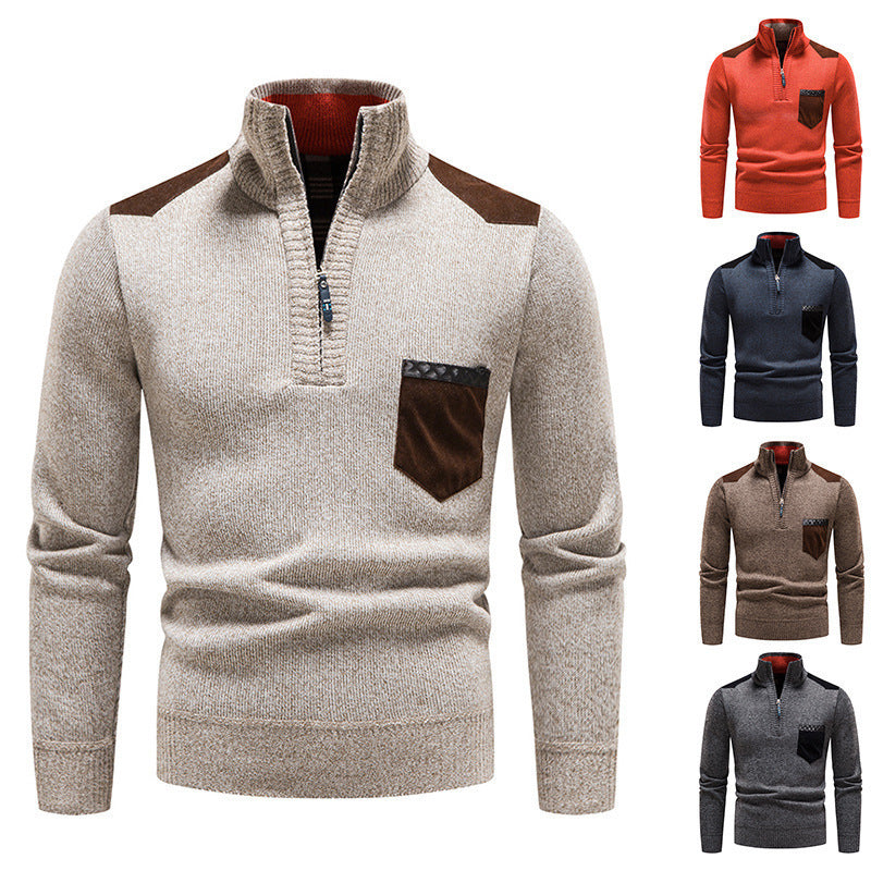 Herren modischer Pullover mit Stehkragen WW