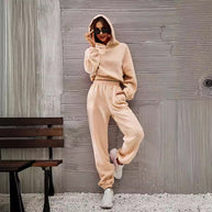 Damen bequeme Sweatpants mit Kapuze und Raffung WW