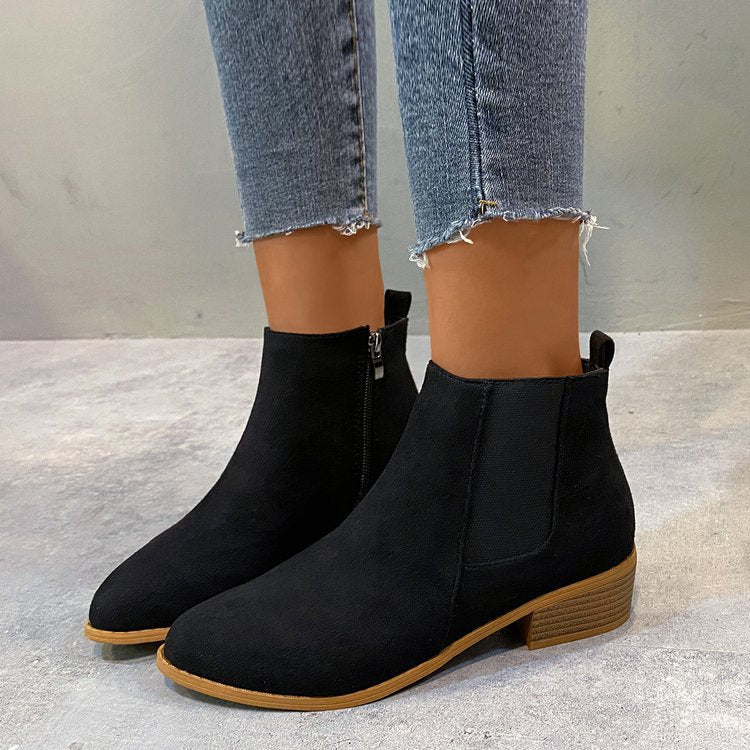 Damen Stiefeletten mit elegantem Reißverschluss und komfortablem Blockabsatz W&W