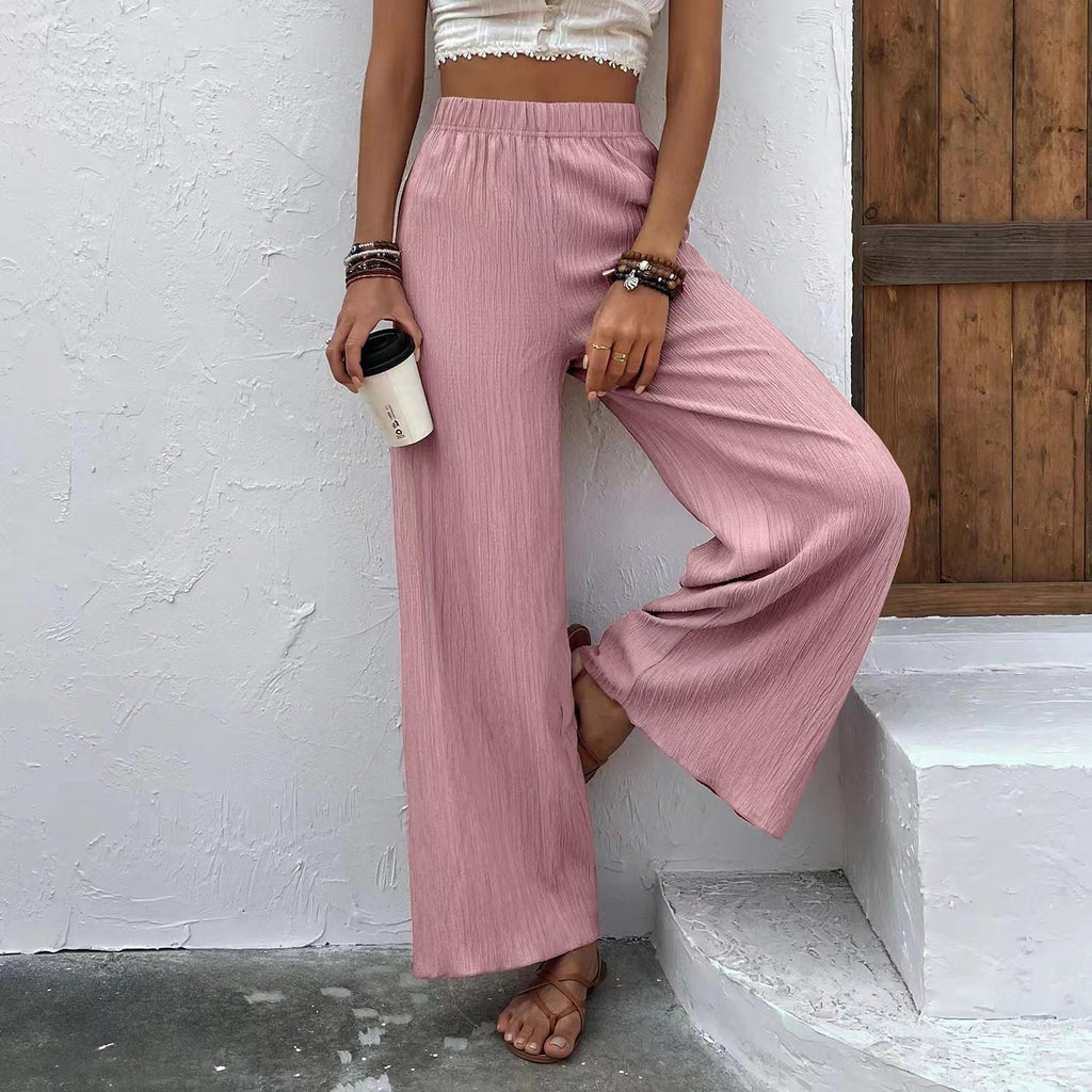 Damen Weite Plisséhose mit elastischem Bund und elegantem Fall WW