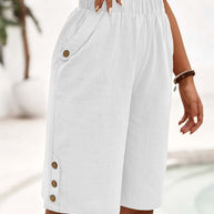 Damen Sommerliche Leinen Shorts WW