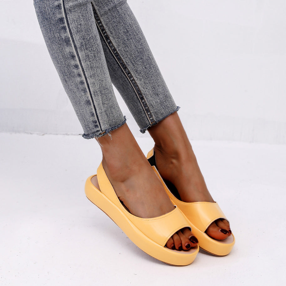 Damen Slingback Sandalen mit modischem Plateau und verstellbarem Riemen WW