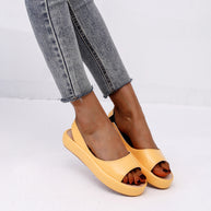 Damen Slingback Sandalen mit modischem Plateau und verstellbarem Riemen WW