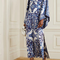 Damen Eleganter Kaftan mit kunstvollem Muster und seitlichen Schlitzen WW