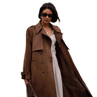 Damen Stilvoller Trenchcoat mit weitem Schnitt und Gürtel WW