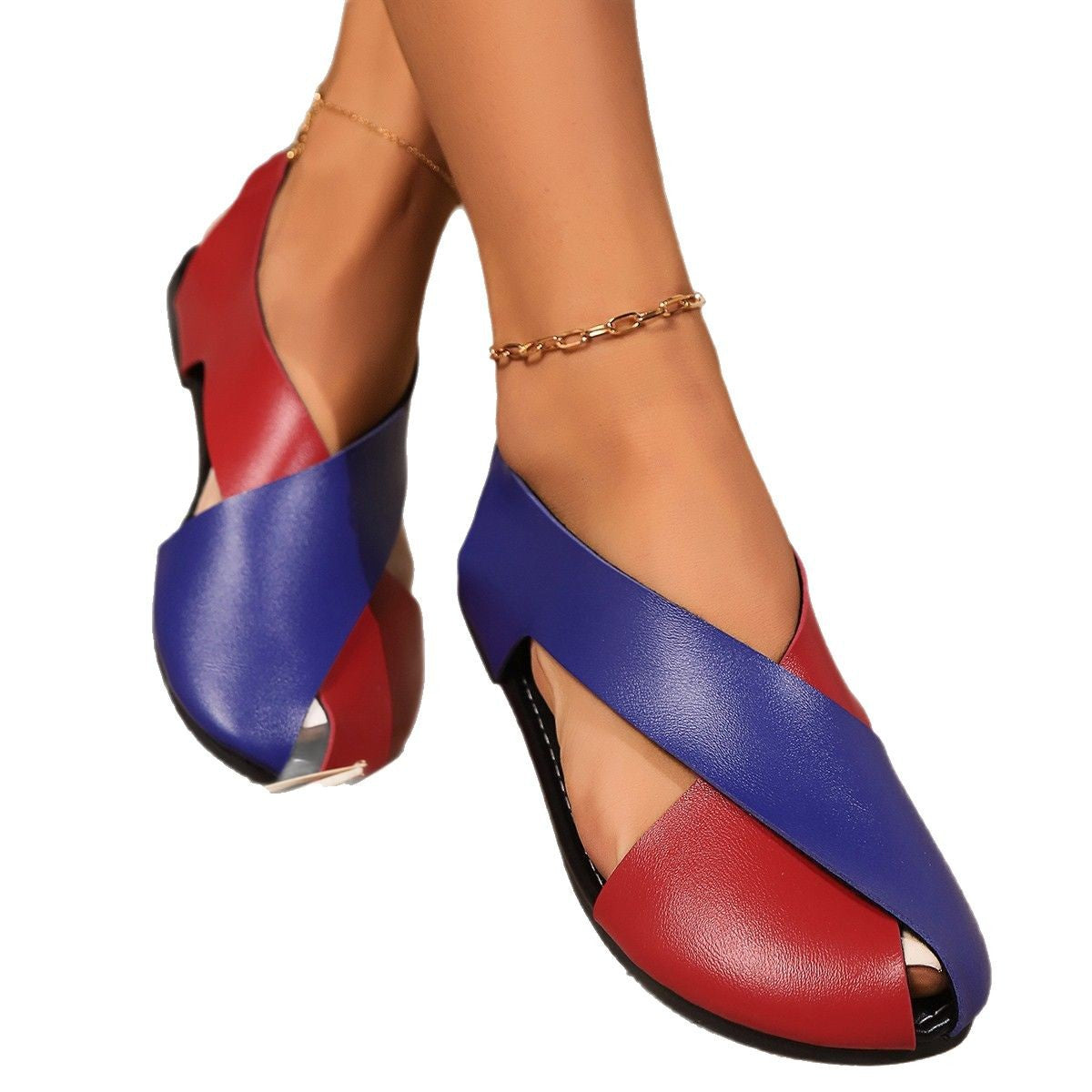 Damen Chic Kreuzschnitt Ballerinas WW