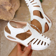 Damen bequeme Sandalen mit anatomisch geformtem Fußbett und luftigen Schlitzdesign WW