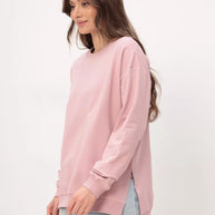 Damen bequemer Sweatshirt mit seitlichen Schlitzen WW