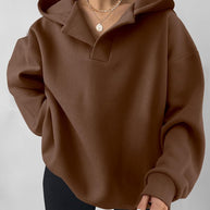 Damen Oversized Kapuzenpullover mit Kängurutasche WW