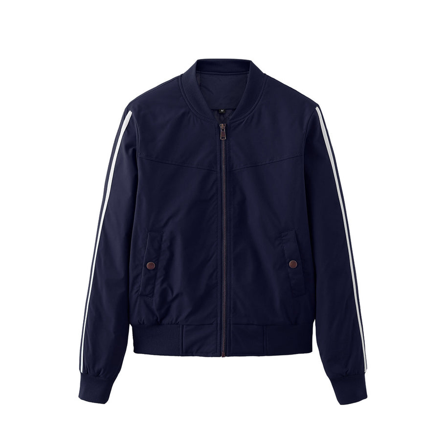 Damen sportliche Bomberjacke mit modischen Seiteneinsätzen und elastischen Bündchen WW