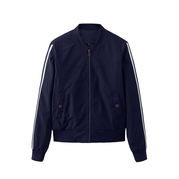 Damen sportliche Bomberjacke mit modischen Seiteneinsätzen und elastischen Bündchen WW