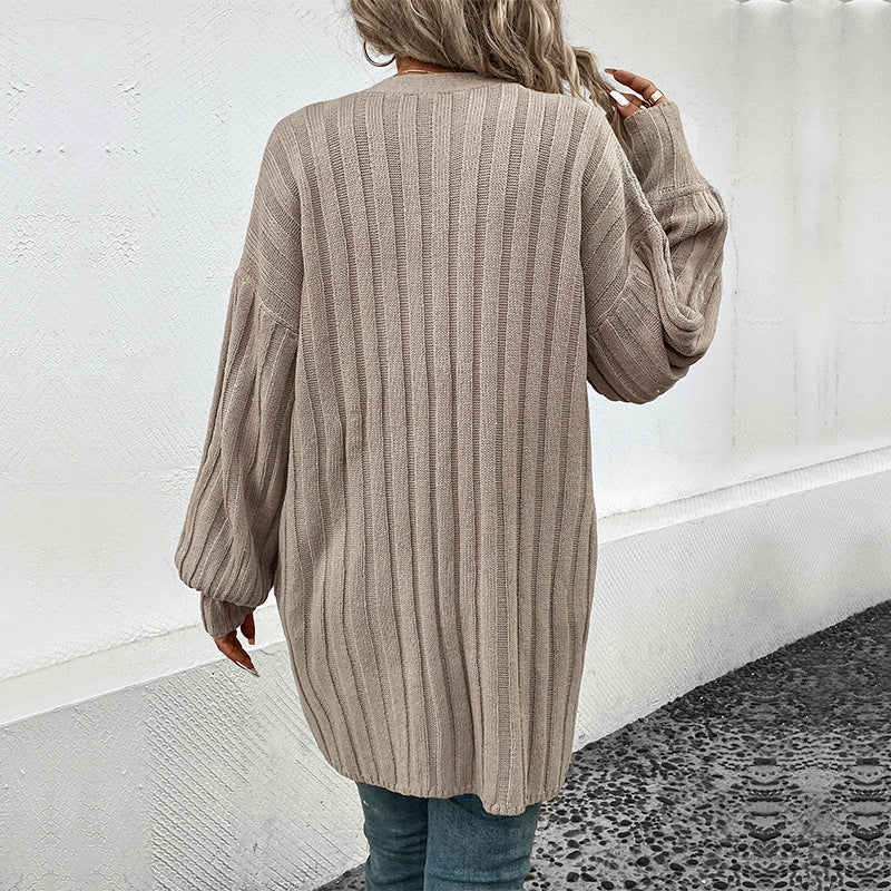 Damen Strickjacke mit strukturiertem Rippenmuster und lässigem Schnitt WW