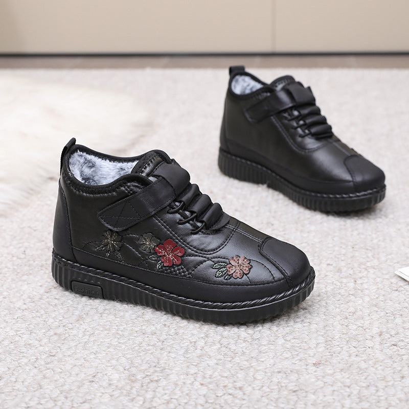 Damen Stiefel mit Blumenstickerei WW