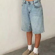 Damen Relaxed Fit Denim-Bermuda mit hohem Bund WW