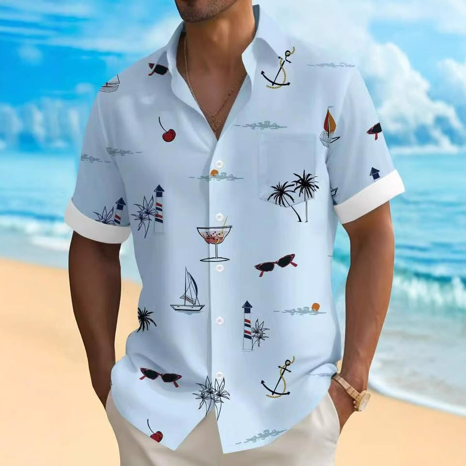 Herren Freizeithemd mit maritimen Motiven WW