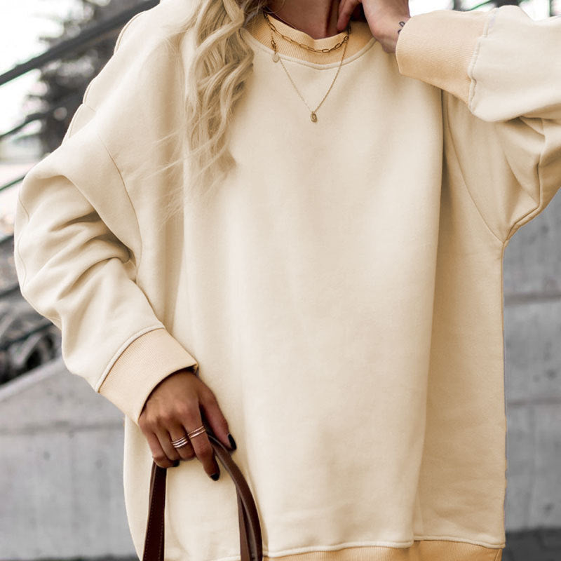 Damen Oversized Sweatshirt mit gestepptem Design und Komfort Fit WW