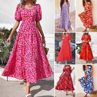 Damen Maxikleid mit Rüschendesign und floralem Muster WW