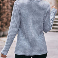 WW Rundsaum geknöpft gebürstetes Oberteil