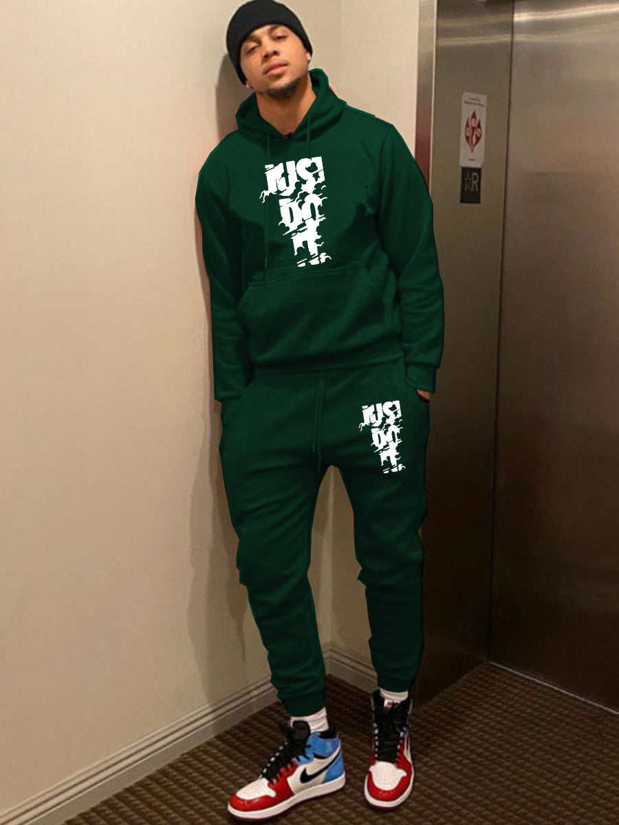 Damen Sportliches Hoodie- und Jogginghose-Set mit modernem Logo-Design WW