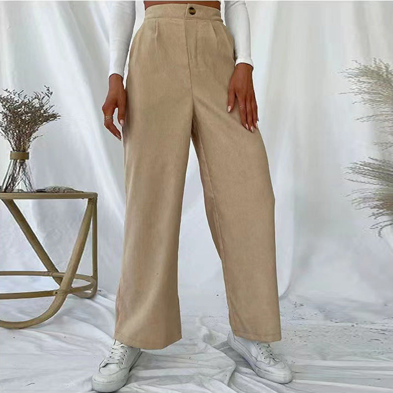 Damen Weite Hochbundhose mit Falten WW