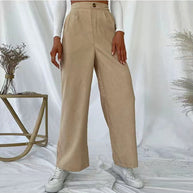Damen Weite Hochbundhose mit Falten WW