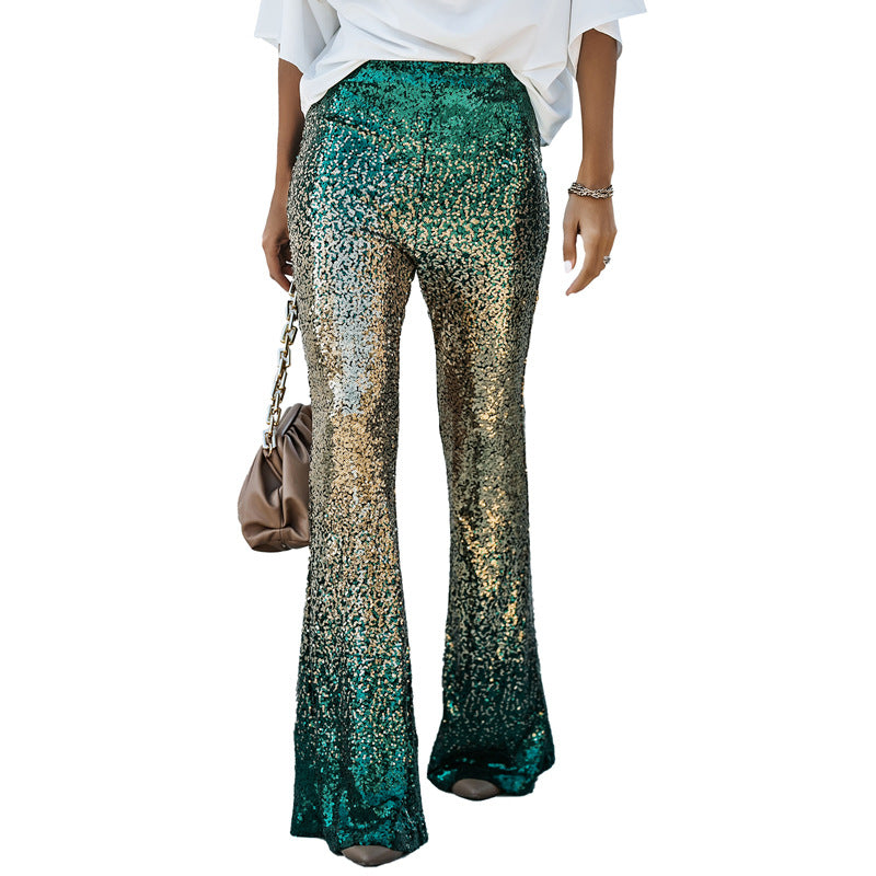 Damen Glitzernde Schlaghose mit funkelnden Pailletten WW