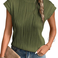 WW | Einfarbiges Rundhalsausschnitt Loose Kurzarm T-Shirt Top
