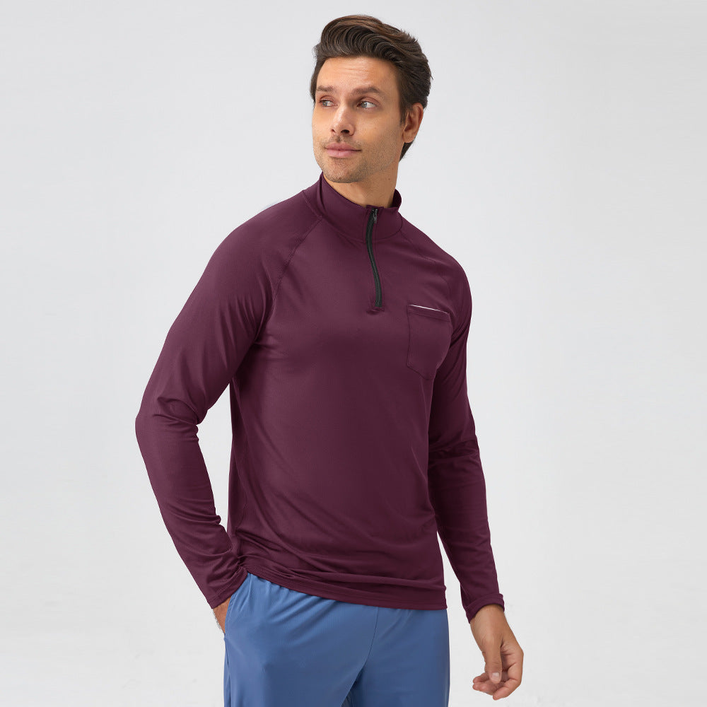 Herren Funktions-Langarmshirt mit hohem Kragen und praktischem Reißverschluss WW