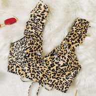 Damen Rüschentop mit Leopardenmuster WW