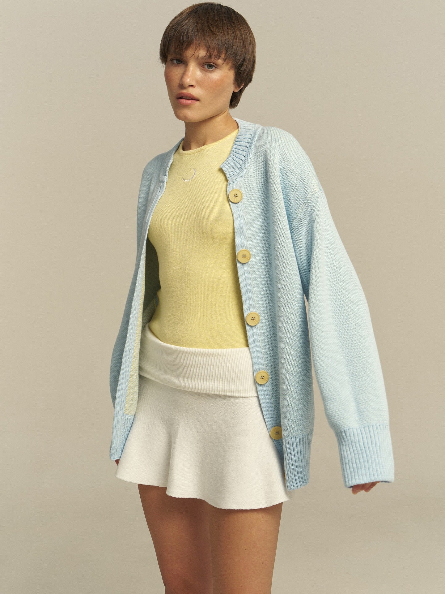 Damen bequemer Oversized-Pullover und lässige Palazzohose Set WW