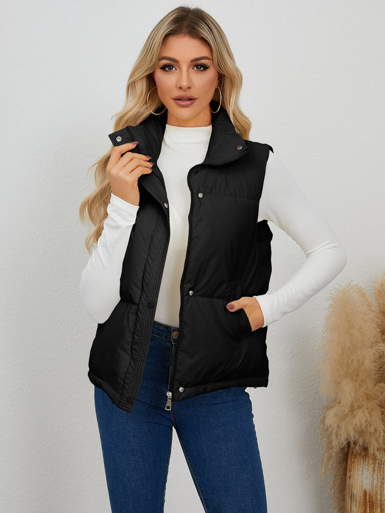 Damen Weste mit hohem Kragen und praktischen Taschen WW