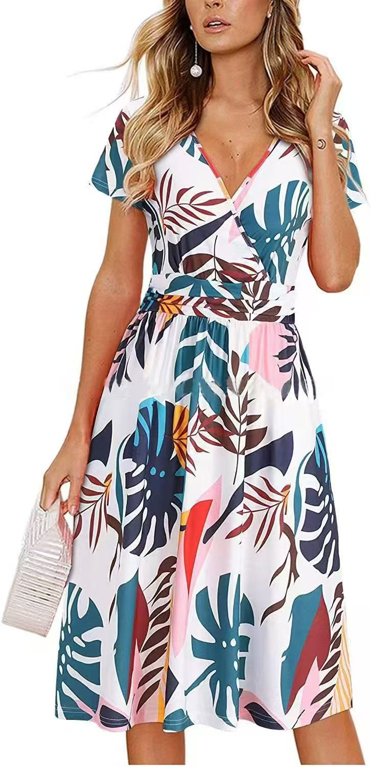 Damen Sommerkleid mit floralen Mustern WW