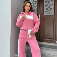 Damen sportliches Fleece-Set mit hohem Kragen und feuchtigkeitsregulierenden Eigenschaften WW